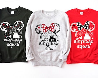 Disney Birthday Custom Sweatshirt, Disney Birthday Squad Matching Sweatshirt, Birthday Girl and Boy Sweatshirt, Disneyland Family Sweater