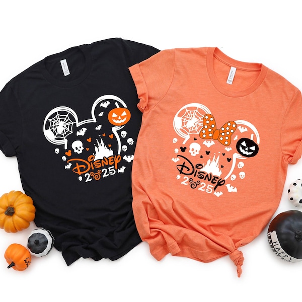 Disney Halloween 2025 Family Matching Shirts, Disney Family Halloween Shirts, Mickey Minnie Shirt, Halloween Family Shirt, Spooky Disney