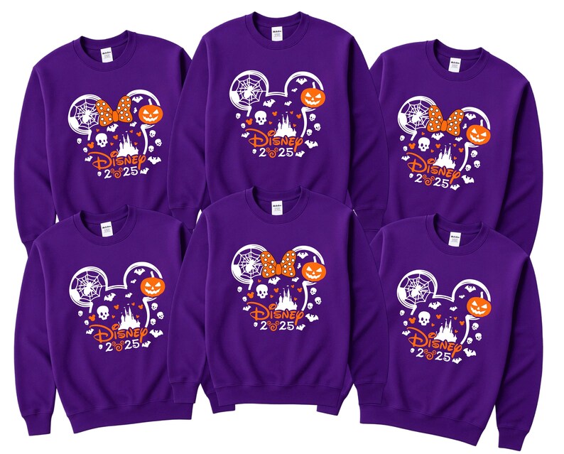Disney Halloween 2025 Family Matching Sweatshirts, Mickey Minnie Spooky Sweatshirt, Disney Halloween Vacation Crew Neck image 3