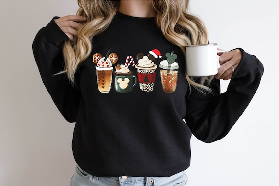 Disney Christmas Coffee Sweatshirt, Disney Christmas Latte Sweater, Christmas Coffee Hoodie, Disney Christmas Sweatshirt, Coffee Lover Sweat