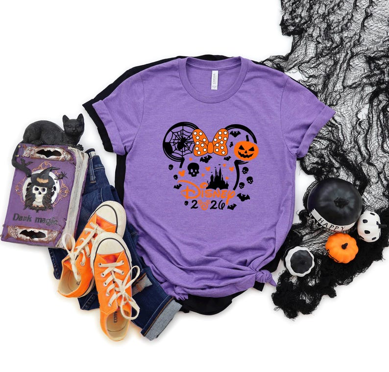 Disney Halloween 2026 Family Matching Shirts, Disney Family Halloween Shirts, Mickey Minnie Shirt, Halloween Family Shirt, Spooky Disney zdjęcie 2