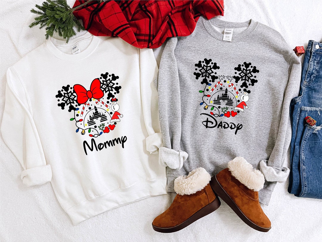 Disney Christmas Sweatshirt Family Christmas Sweatshirt Custom Name Christmas Sweatshirt Christmas Family Sweatshirt Disney Family Sweat Etsy