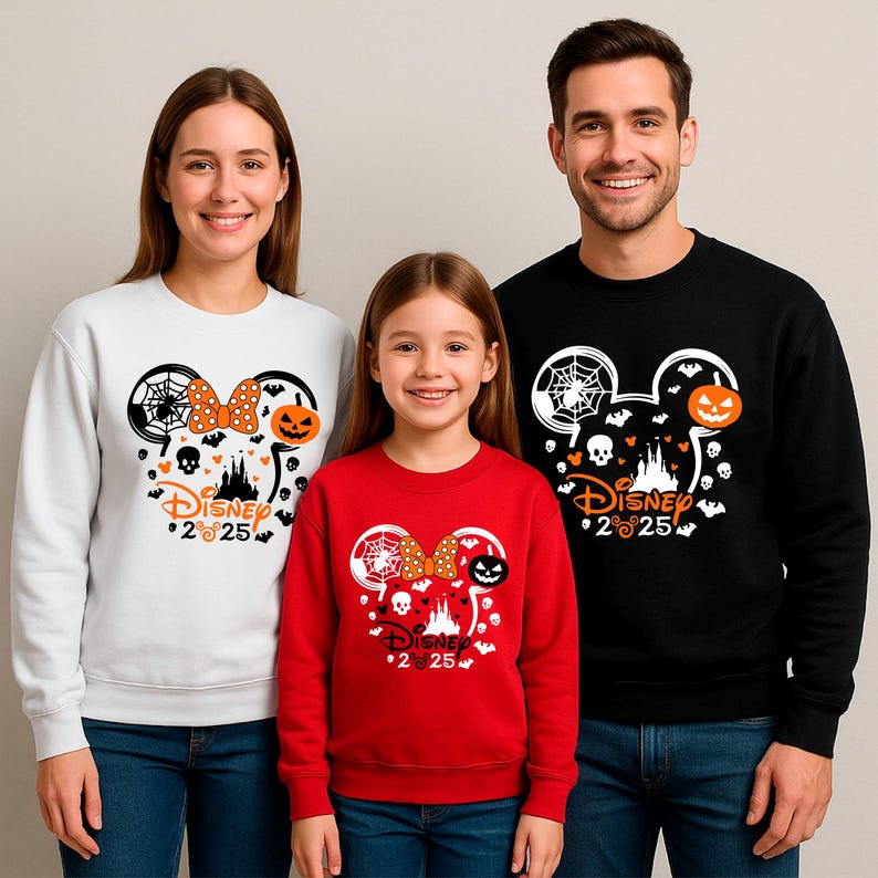 Disney Halloween 2025 Family Matching Sweatshirts, Mickey Minnie Spooky Sweatshirt, Disney Halloween Vacation Crew Neck image 2