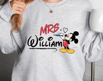 Custom Name Disney Teacher Sweatshirt, Personalized Back To School Teacher Sweatshirt, Mickey Teacher Disneyland Teacher Appreciation Hoodie
