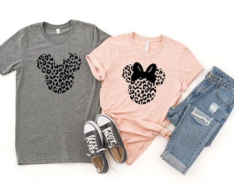 Disney Shirt, Leopard Mickey Shirt, Cheetah Mickey Shirt, Cheetah Minnie Shirt, Shirts for Women, Animal Kingdom shirt,Leopard Minnie Shirt