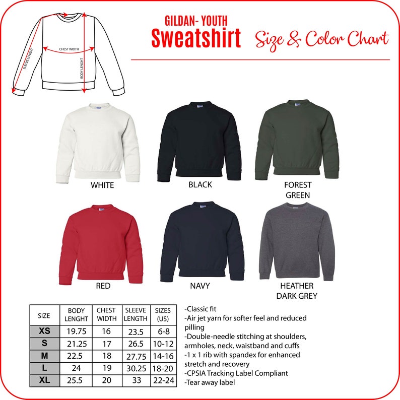 Quality youth sweatshirt models, available in many colors including black, white, red, green, purple and pink colors, classic fit, air jet yarn for softer feel and reduced pilling, tear away label, the brand is Gildan.