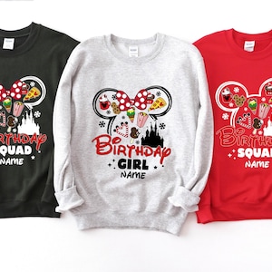 Disney Snacks Christmas Birthday Sweatshirt, Disney Family Matching Birthday Sweatshirt, Custom Disney Birthday Christmas Sweatshirt