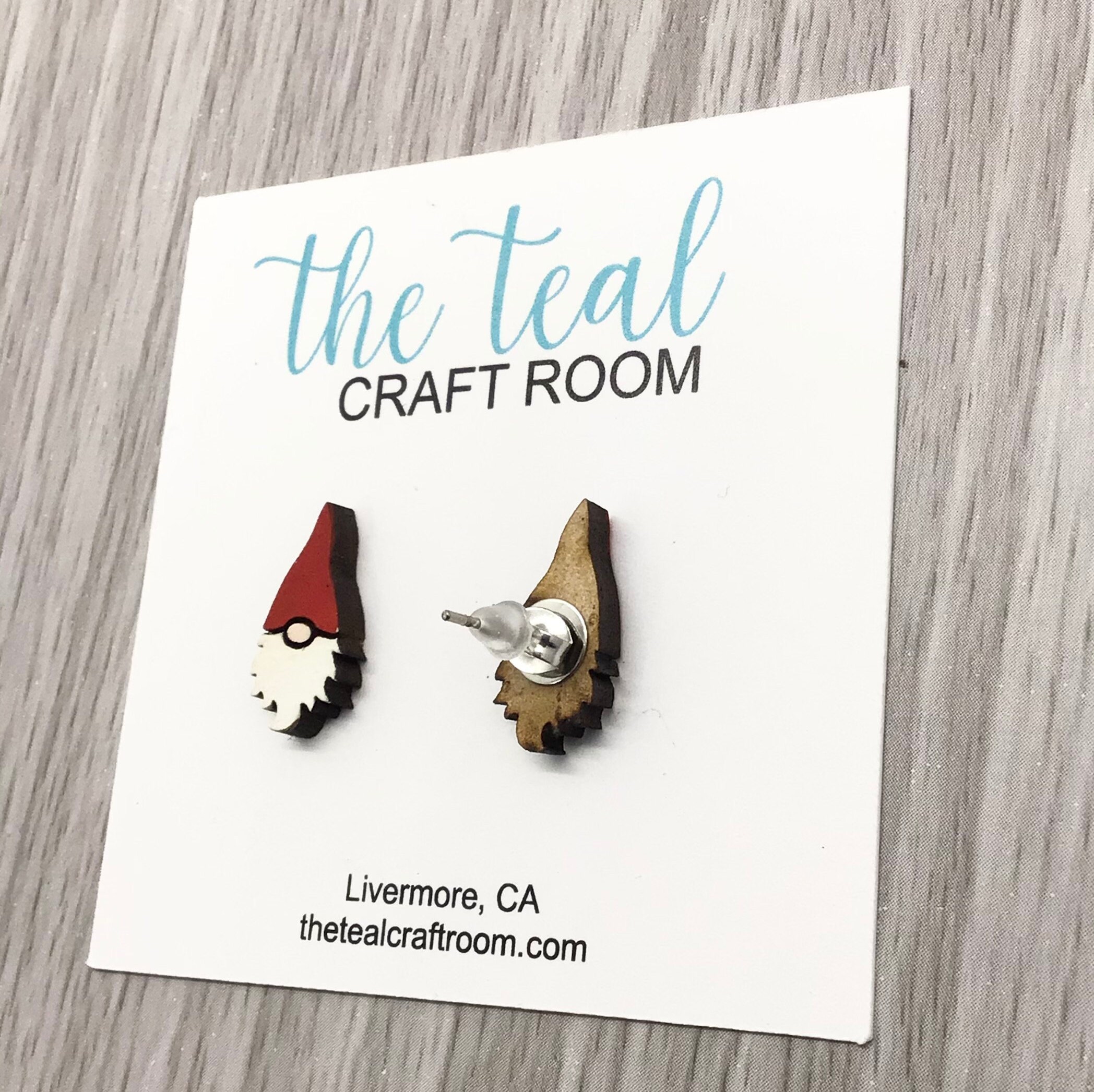Gnome Earrings Valentine's Day Earrings Hand Painted | Etsy