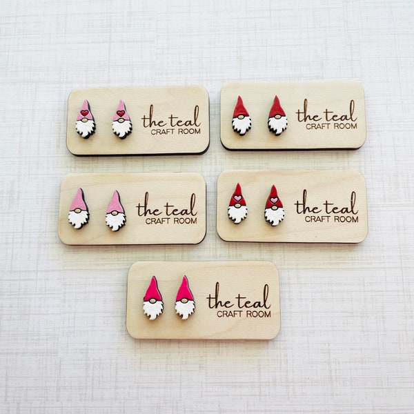 Painted Wooden Earrings Etsy