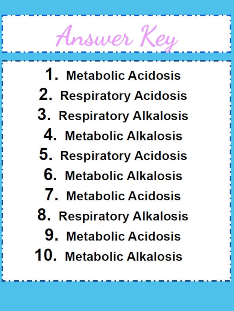 Acid Base Balance ABGs Practices with Answers NCLEX tips on ABGs Tips to study Acid/Base Balance image 5