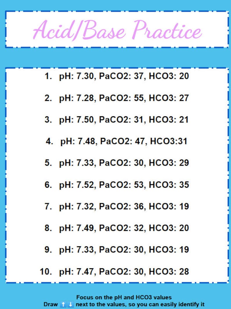 Acid Base Balance ABGs Practices with Answers NCLEX tips on ABGs Tips to study Acid/Base Balance image 4