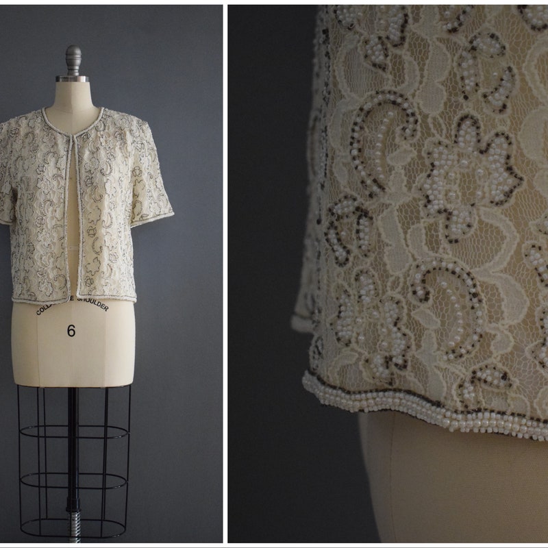 White Blazer Jacket Made Of Eyelet Lace