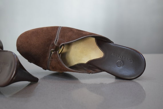 Vintage Cole Haan Brown Suede Mules with Studs | … - image 6