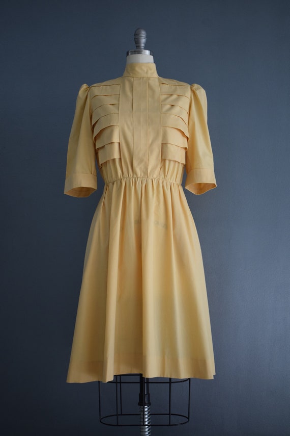 Vintage 1960's Mock Neck Dress with Puff Shoulder… - image 2