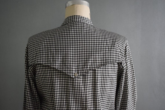 Vintage 1980's Liz Claiborne Black White Gingham … - image 5