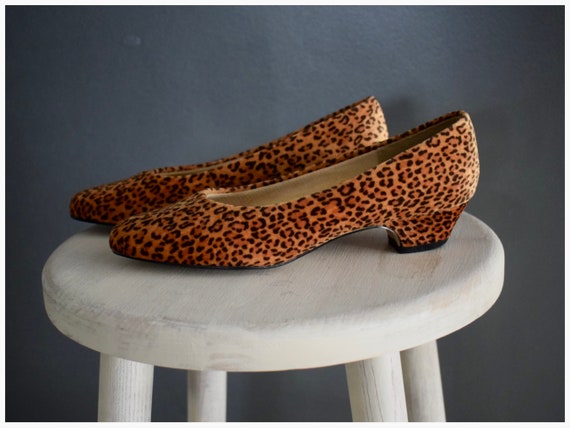 Orange Leopard Print Patent Leather Pointed Toe Elegant Kitten Heel  Slingback Dress Pump Shoes