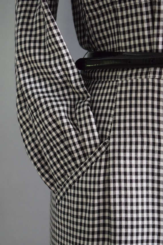 Vintage 1980's Liz Claiborne Black White Gingham … - image 7