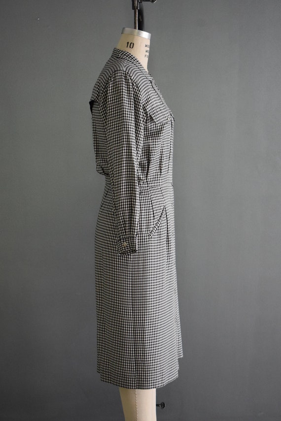 Vintage 1980's Liz Claiborne Black White Gingham … - image 8