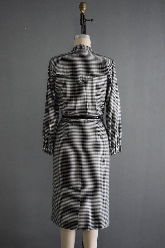 Vintage 1980's Liz Claiborne Black White Gingham … - image 9