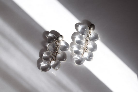 Vintage Heart Shape Dangle Earrings | Sliver Tone… - image 4