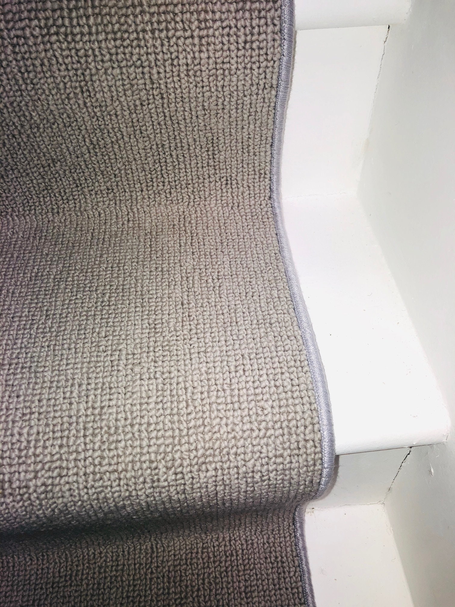 Grey Loop Pile Carpet Runner With Whipped Edge Etsy