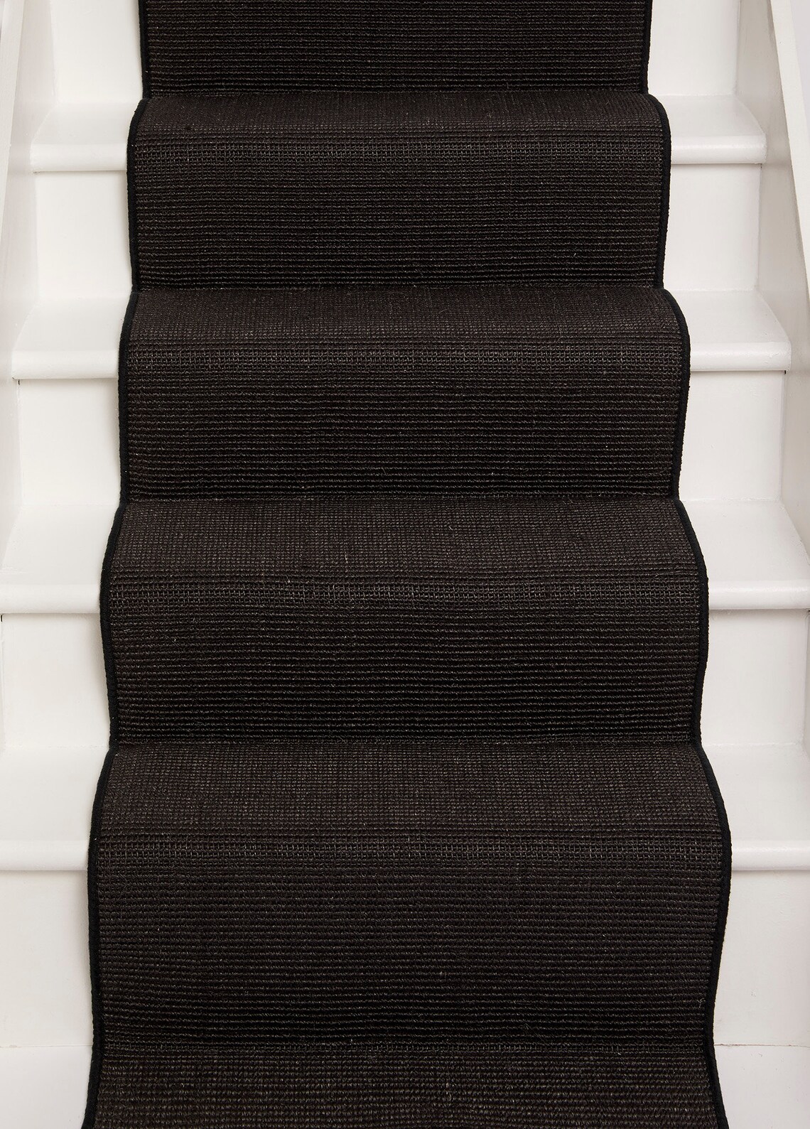 Black Sisal Boucle Runner With Whipped Edge Etsy
