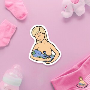 Mother Nature Blonde Breastfeeding Sticker | laptop stickers | waterbottle stickers | hydroflask stickers | Vinyl sticker