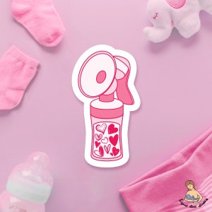 Breast Pump With Hearts Valentines Day Breastfeeding Sticker | laptop stickers | waterbottle stickers | hydroflask stickers | Vinyl sticker