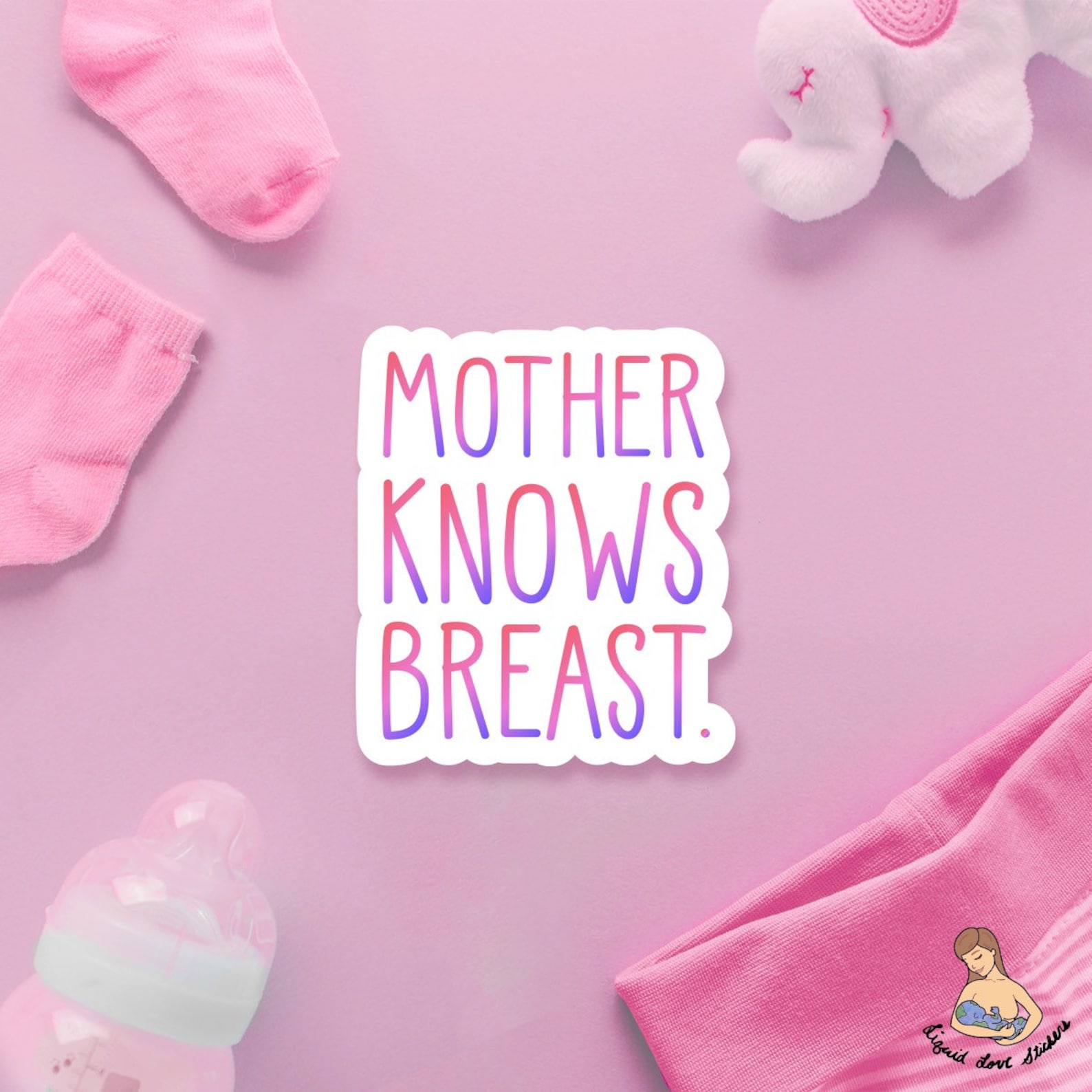 Mother Knows Breast Breastfeeding Sticker Etsy