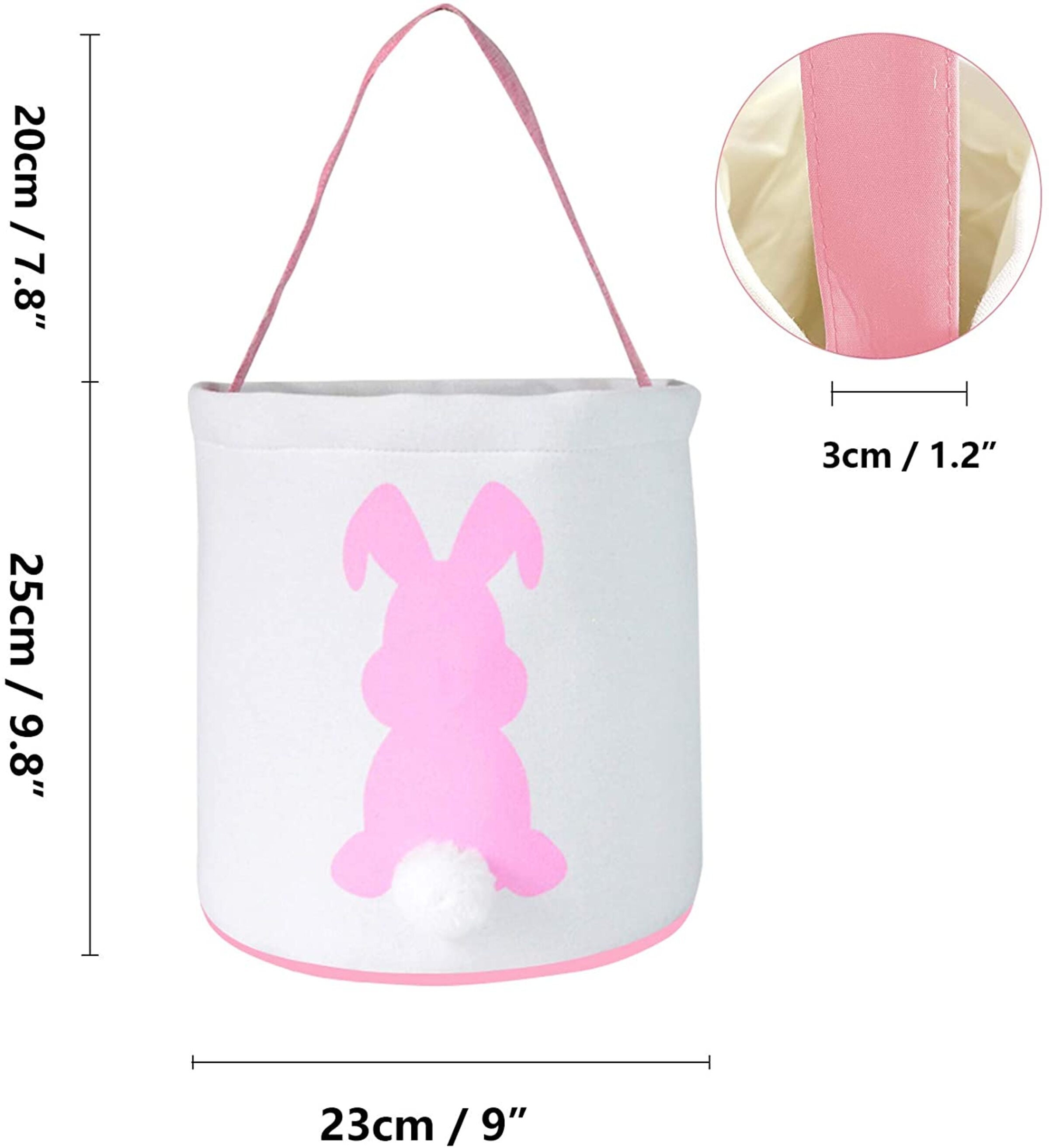 3 Pack Easter Bunny Baskets Canvas Easter Tote Bags with Etsy