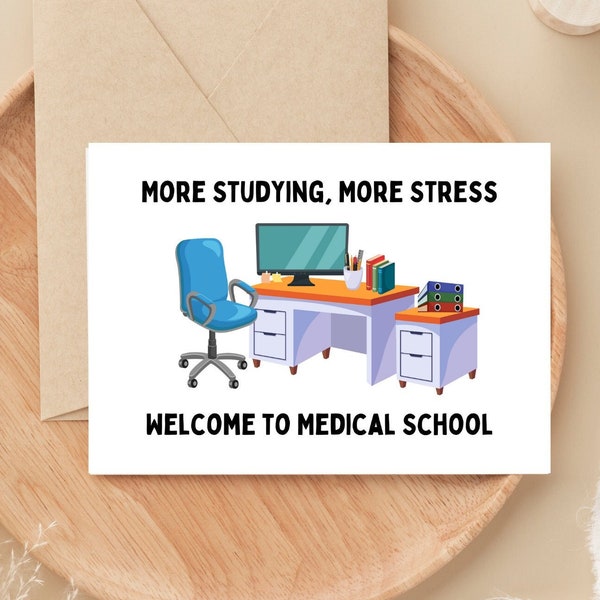 Medical School Reality Funny Card Gift - Med School Acceptance Card Gift - New Med Student Gift Card - Card for Future Doctor Card Gift