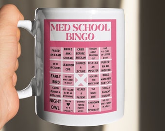 Med School Bingo Game Funny Mug Gift - Mug for Medical Students - New Med Student Gift - Med School Reality Mug - Med Student Gift for Her