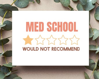 Med School Reality Card – Funny Gift for Med Students
