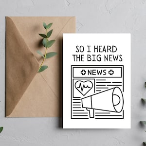 Tarjeta de felicitación con anuncio de gran noticia - Tarjeta de felicitación para futuros médicos estudiantes de medicina - Tarjeta de regalo para estudiantes de medicina