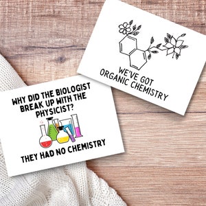 Tarjetas divertidas de química orgánica - Chistes de química para nerds Humor de química - Regalo para estudiantes de química para estudiantes de premedicina, científicos, tarjetas de técnicos de laboratorio