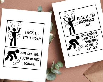 Funny Med School Greeting Card – Meme Humor for Medical Student