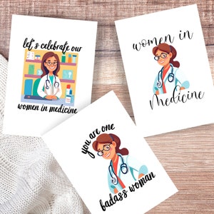 Women in Medicine-kaart - held vrouwelijke gezondheidszorg - acceptatiekaart Med School - Residency Match Celebration - Med School afstudeerkaart cadeau