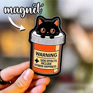 Ímã fofo de medicina - Presente de residência em psicologia - Ímã engraçado de psicólogo, estudante de medicina, médico, psiquiatra - Ímã de piada de gato antidepressivo - Presente