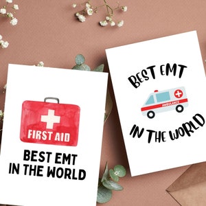 Beste EMT in der Weltkarte - Bester Ersthelfer EMS Ambulance Card Geschenk - Danke, EMT Gesundheit Held