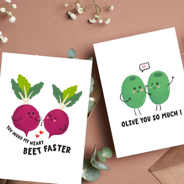 Fruit Pun Funny Romantic Card - Funny Pun Humor Love You Card for Significant Other - Funny Fruit Pun Card for Her, Partner, Girlfriend,,