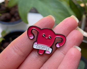 Cuterus Uterus Enamel Pin – Funny Medical OBGYN Badge