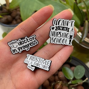 Healthcare Worker Enamel Pin Medical Badge for Future Doctors, Doctor in Progress Pin, Almost a Doctor - Nursing School Pin  Graduation Gift