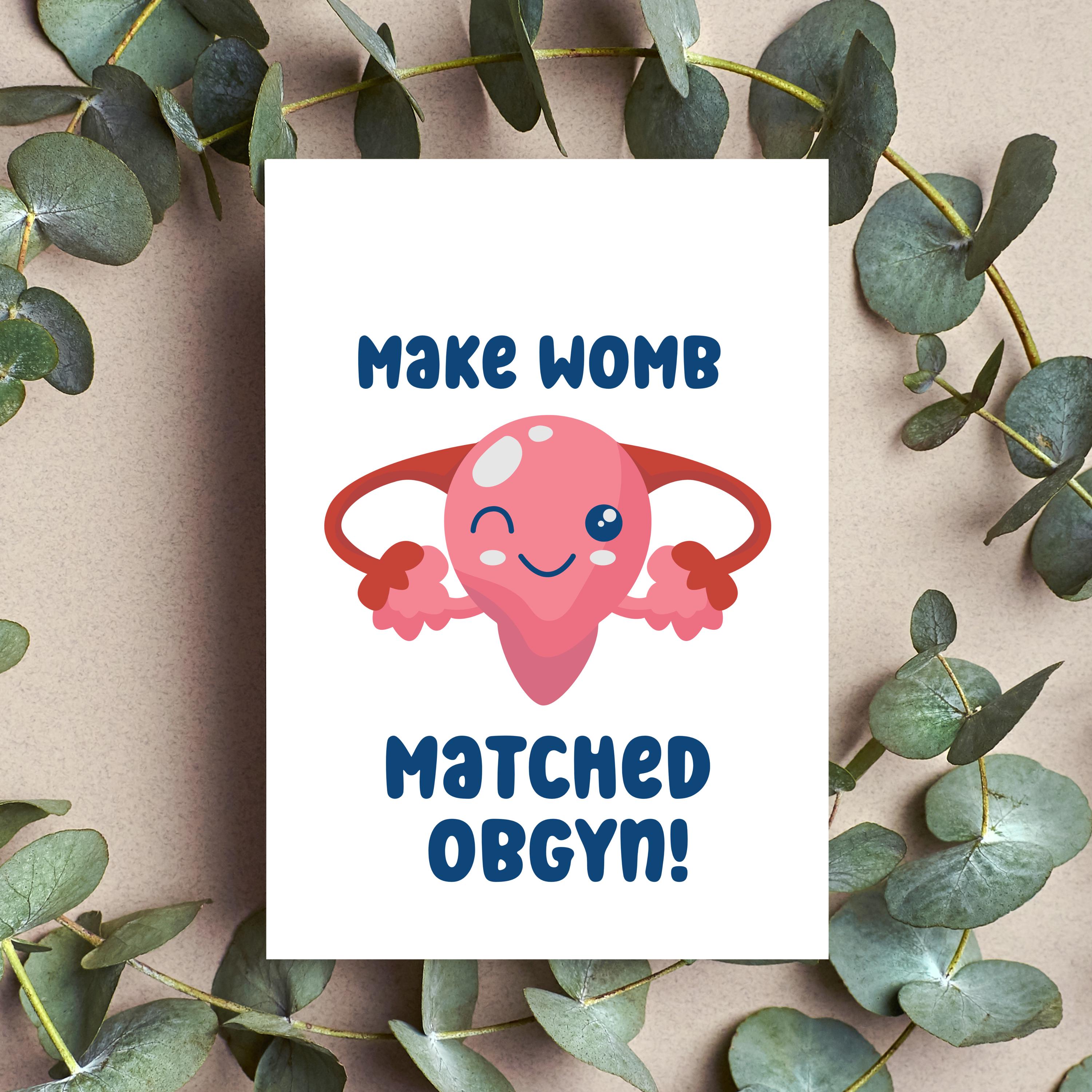 Matched OBGYN Card - Obstetrics & Gynecology Resident Gift - Etsy