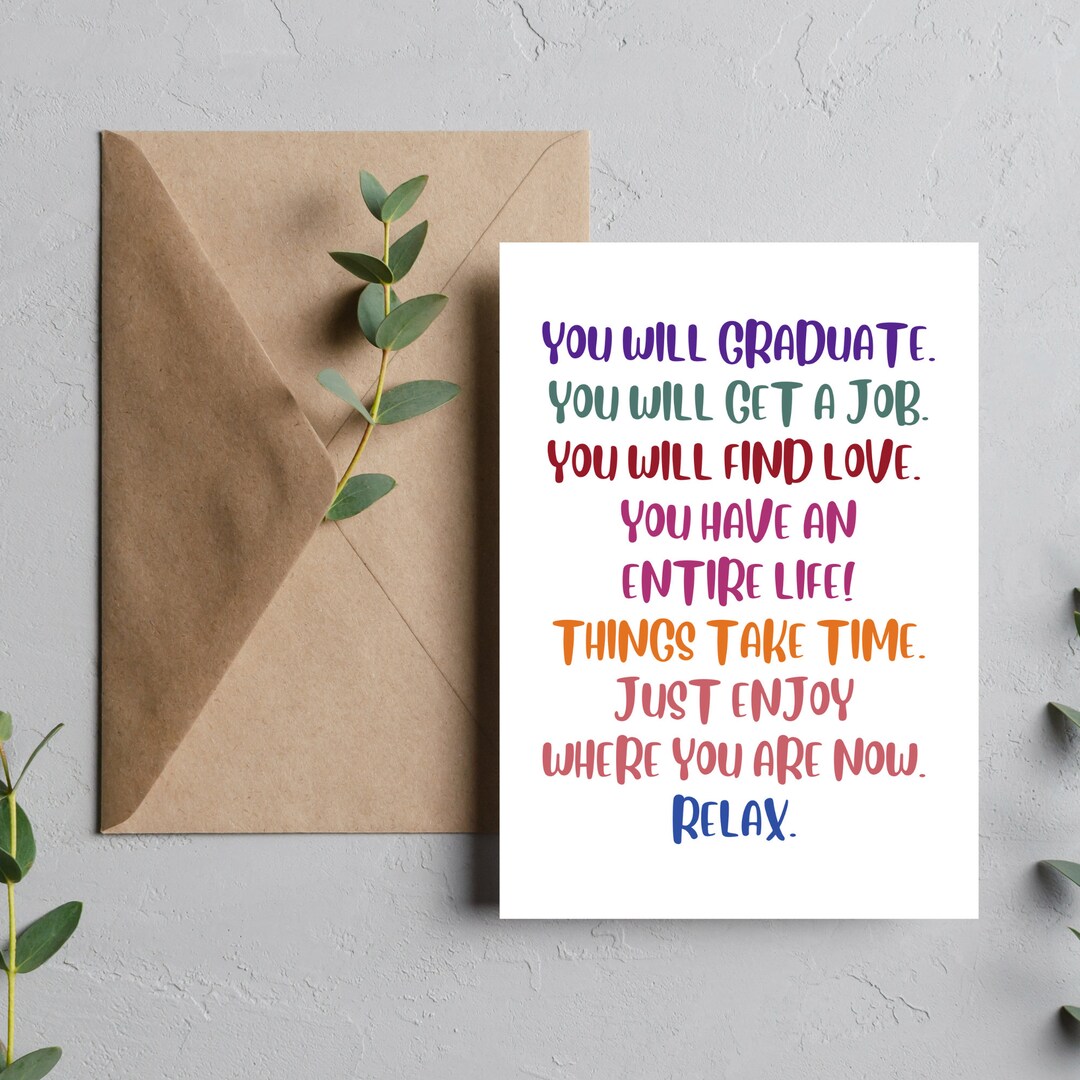 Motivation Quote Card for Grad Student - Graduate School College ...