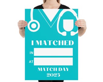 Match Day Ankündigungsposter - Neues Doktor-Abschlussgeschenk