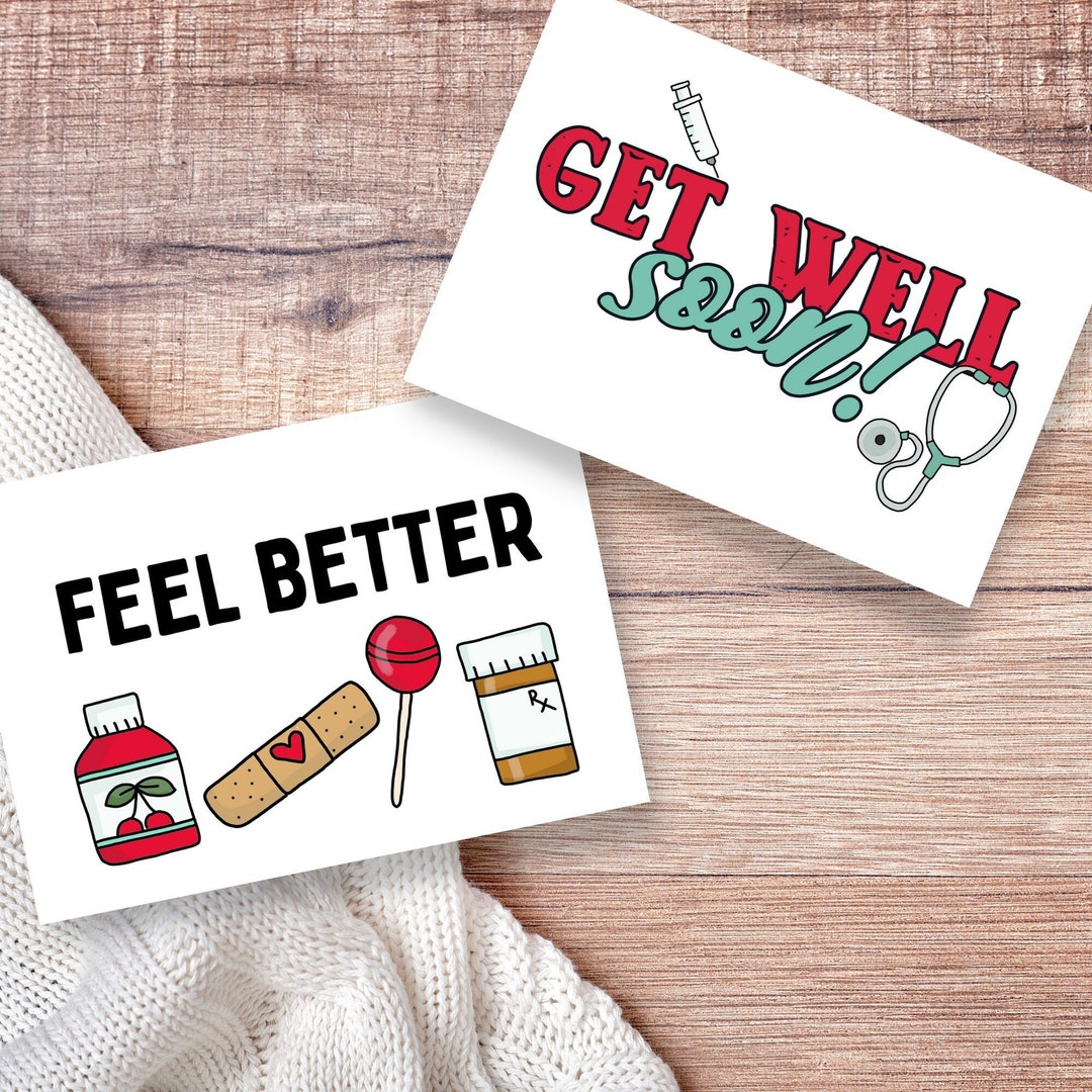 Feel Better Get Well Soon Card Gift Hospital Recovery Card for