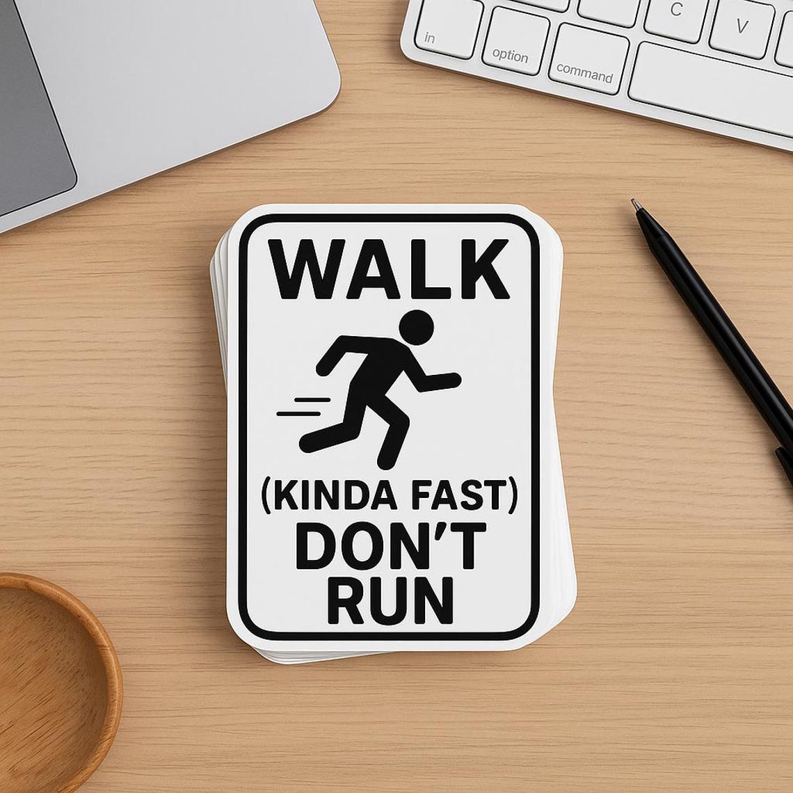 WALK (kinda Fast) Don’t Run Sticker | Funny Safety Vinyl Decal | Fire ...