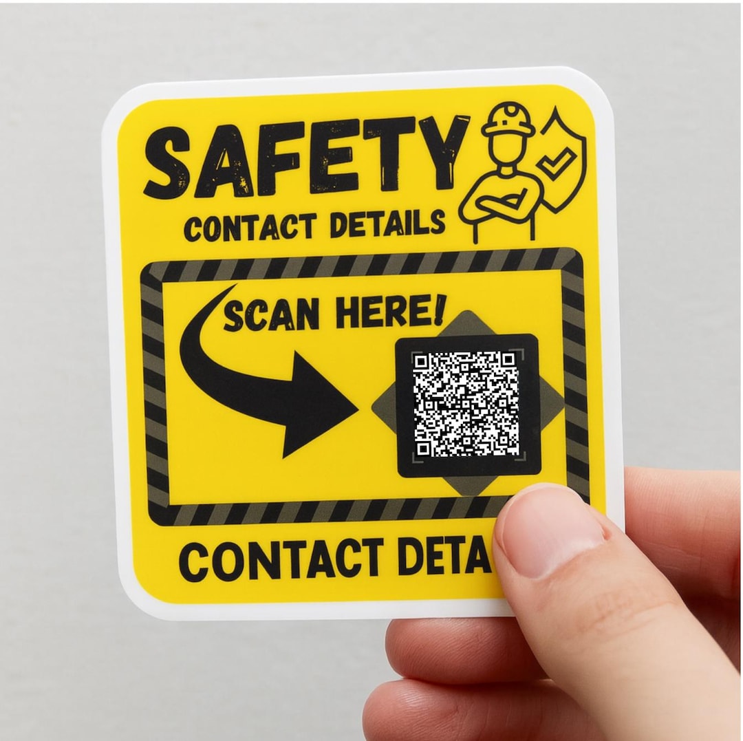Custom Safety Contact QR Stickers – Waterproof Vinyl Labels - Etsy