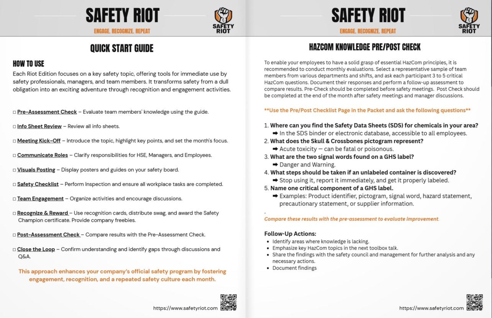 OSHA Hazcom Safety Program: Training Games, Checklist (PDF Download) - Etsy