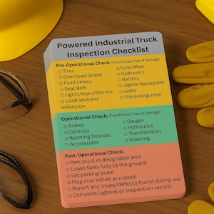 Forklift Inspection Dry Erase Sticker – OSHA-Inspired Daily PIT Checklist Tool